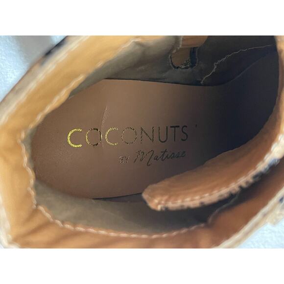 Coconuts By Matisse Helga Snakeskin Booties Brown Black Size 10 M Buckle Heels - Picture 9 of 12